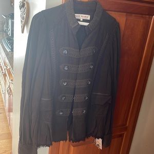 NWT Free People washed black jacket size large